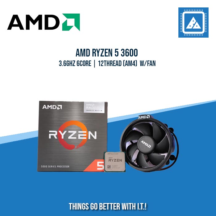 AMD RYZEN 5 3600 3.6GHZ 6CORE | 12THREAD (AM4) W/FAN | TRAY TYPE AMD RYZEN 5 3600 3.6GHZ 6CORE | 12THREAD (AM4) W/FAN | TRAY TYPE